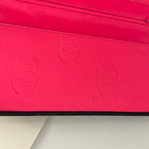 CHANEL Cambon Quilted Checkbook Wallet w/Bright Pink Interior and Entrupy COA - Picture 11 of 15